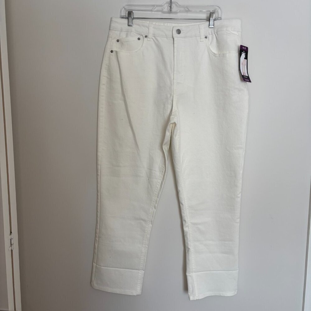 FRYE Company NEW HighRise Jeans Women 14/32 Ivory 5Pocket Stretch Cott/Poly/Span
